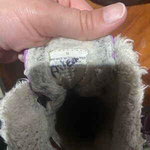 Purple and Cream Winter Boots